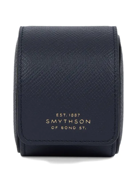 Smythson single watch roll box (7cm x 8cm x 8cm)