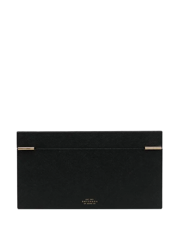 Smythson Panama textured-leather Jewellery Box | Black | FARFETCH