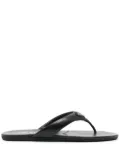 Prada enamel-triangle leather flip flops - Black