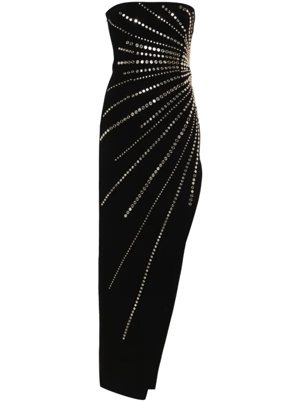 free people black long sleeve dress XS 1940s Little Black Dress Rayon Studs Quarter Length Sleeve – Style &  Salvage main image 1