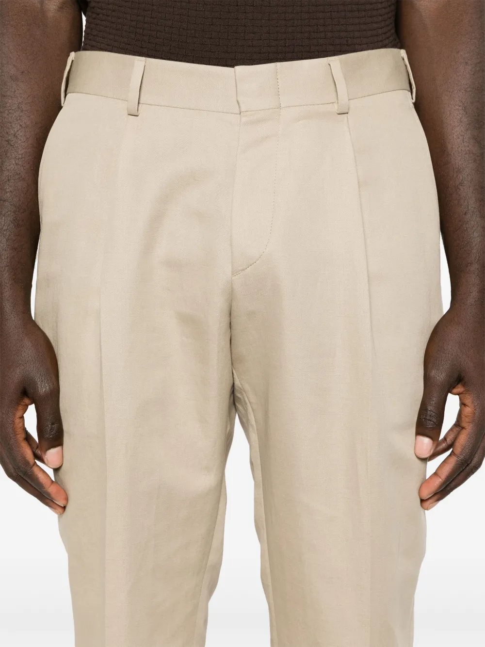 Shop Brioni Mid-rise Tailored Trousers In Neutrals