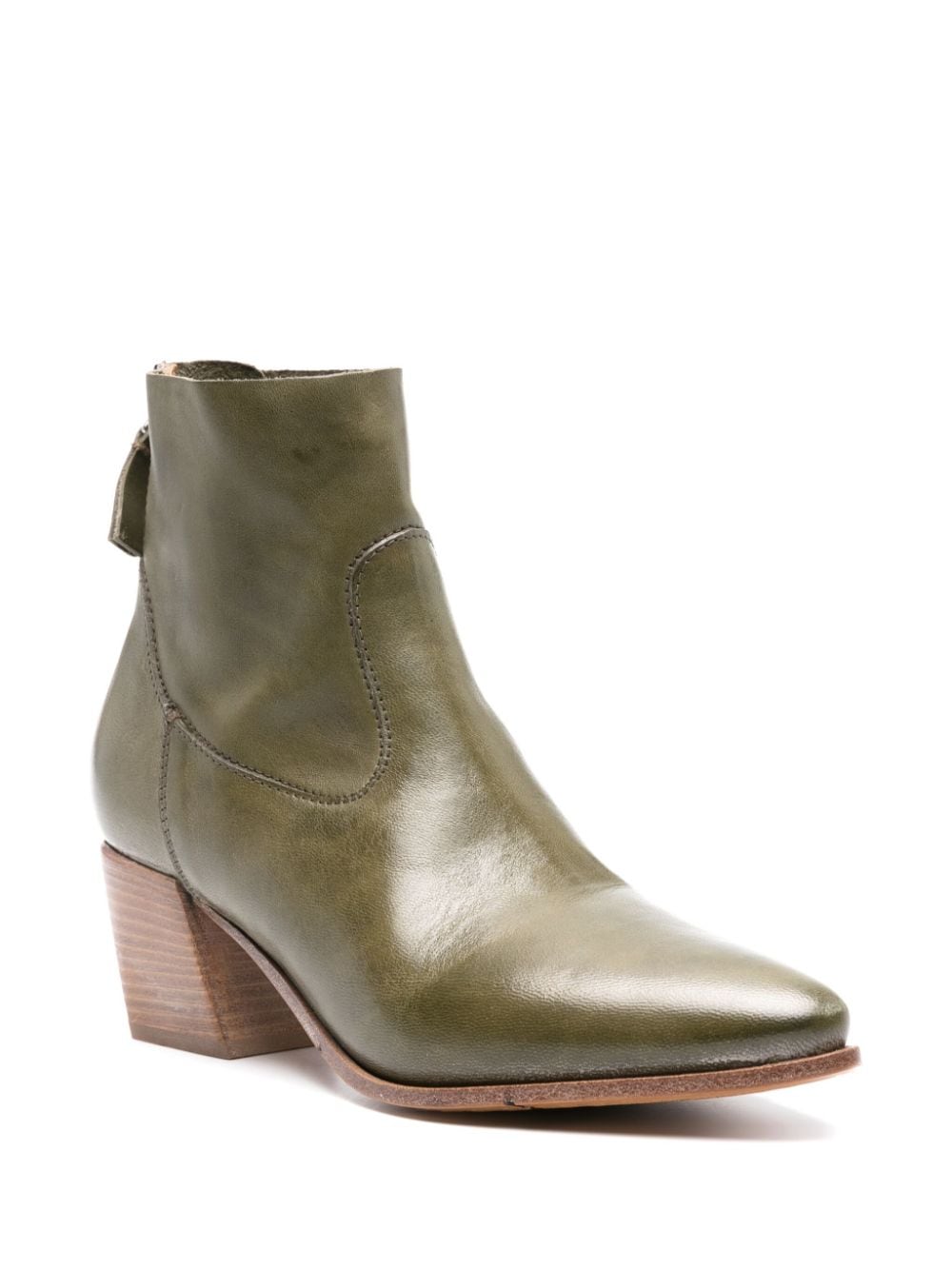 Shop Moma Triumph Leather Boots In Green