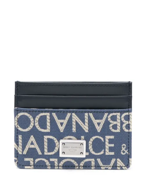 Porte-cartes à logo en jacquard - Dolce & Gabbana - Modalova
