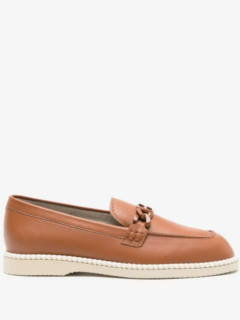Hogan logo-buckle leather loafers
