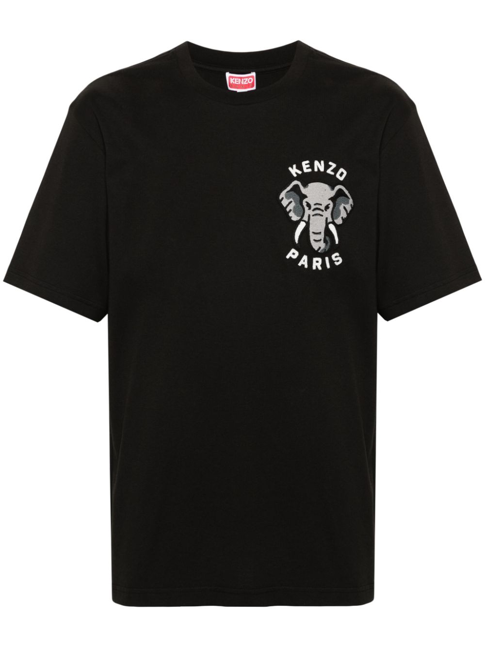 Kenzo Elephant Cotton T-shirt In Black