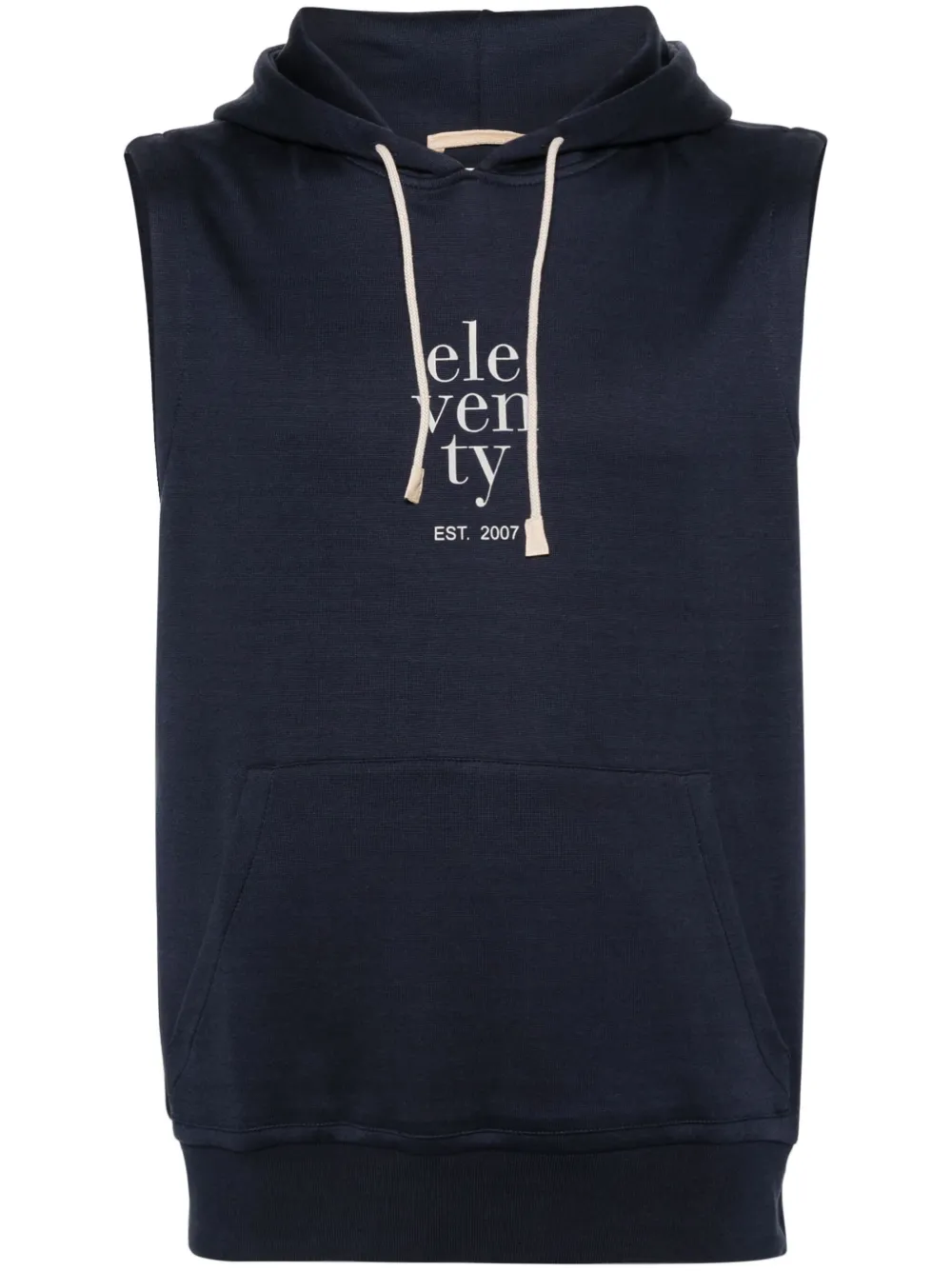 Eleventy Kapuzenweste Mit Logo-print In Blau