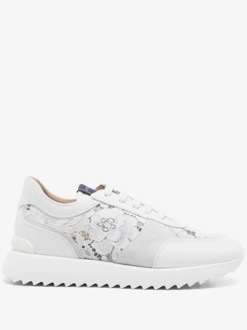 Le Silla chantilly-lace leather sneakers