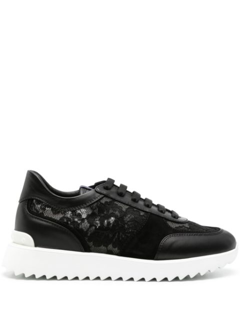 Le Silla chantilly-lace leather sneakers Women