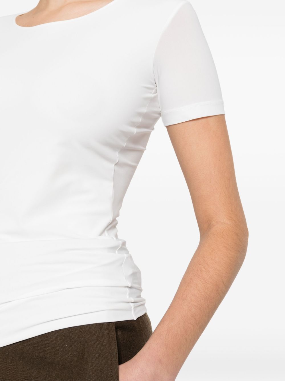 Shop Jil Sander Round-neck Stretch-design T-shirt In White