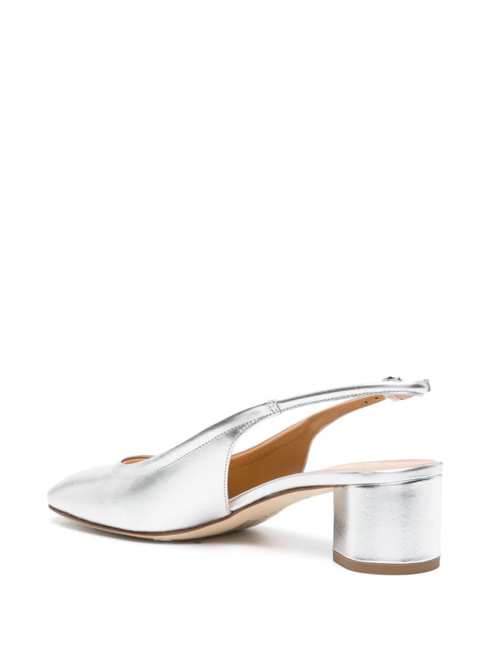 Shop Aeyde Romy 55mm Leather Pumps In Silver