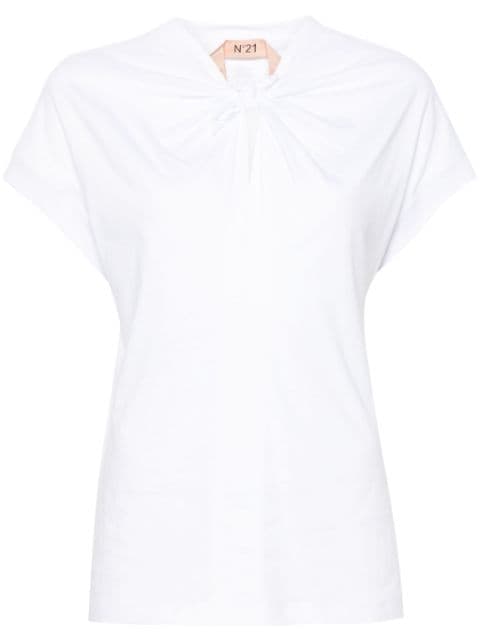 Nº21 5-D knotted cotton T-shirt