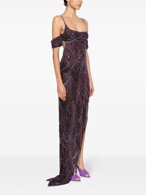 attico purple sequin dress The Attico Purple Sequin Dress Attico Rue Open-back Embellished  Stretch-jersey Mini Dress In