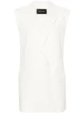 Fabiana Filippi single-breasted linen-blend gilet - White