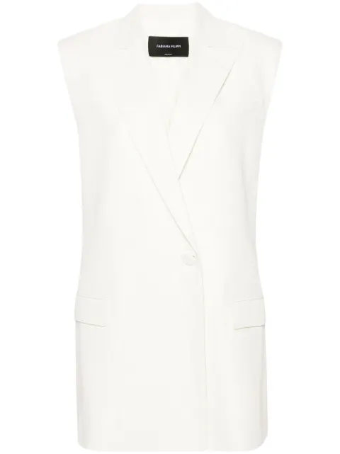 Fabiana Filippi single-breasted linen-blend gilet