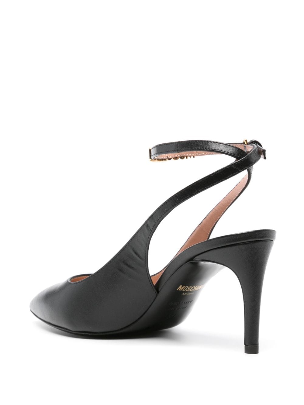 Shop Moschino 80mm Leather Pumps In Black