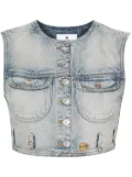 Courrèges Multiflex cropped denim vest - Blue