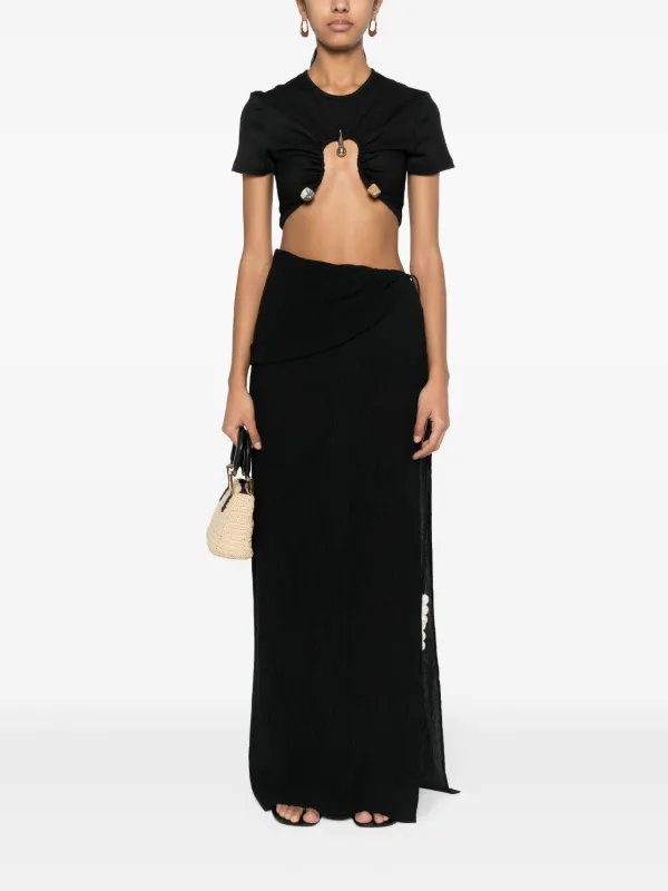 スカート MAGDA BUTRYM Asymmetrical long skirt Magda Butrym asymmetric-design Skirt | Black | FARFETCH UK