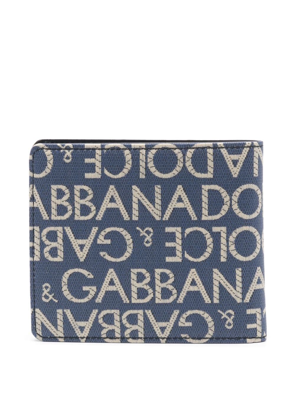 Shop Dolce & Gabbana Jacquard-logo Wallet In Blue