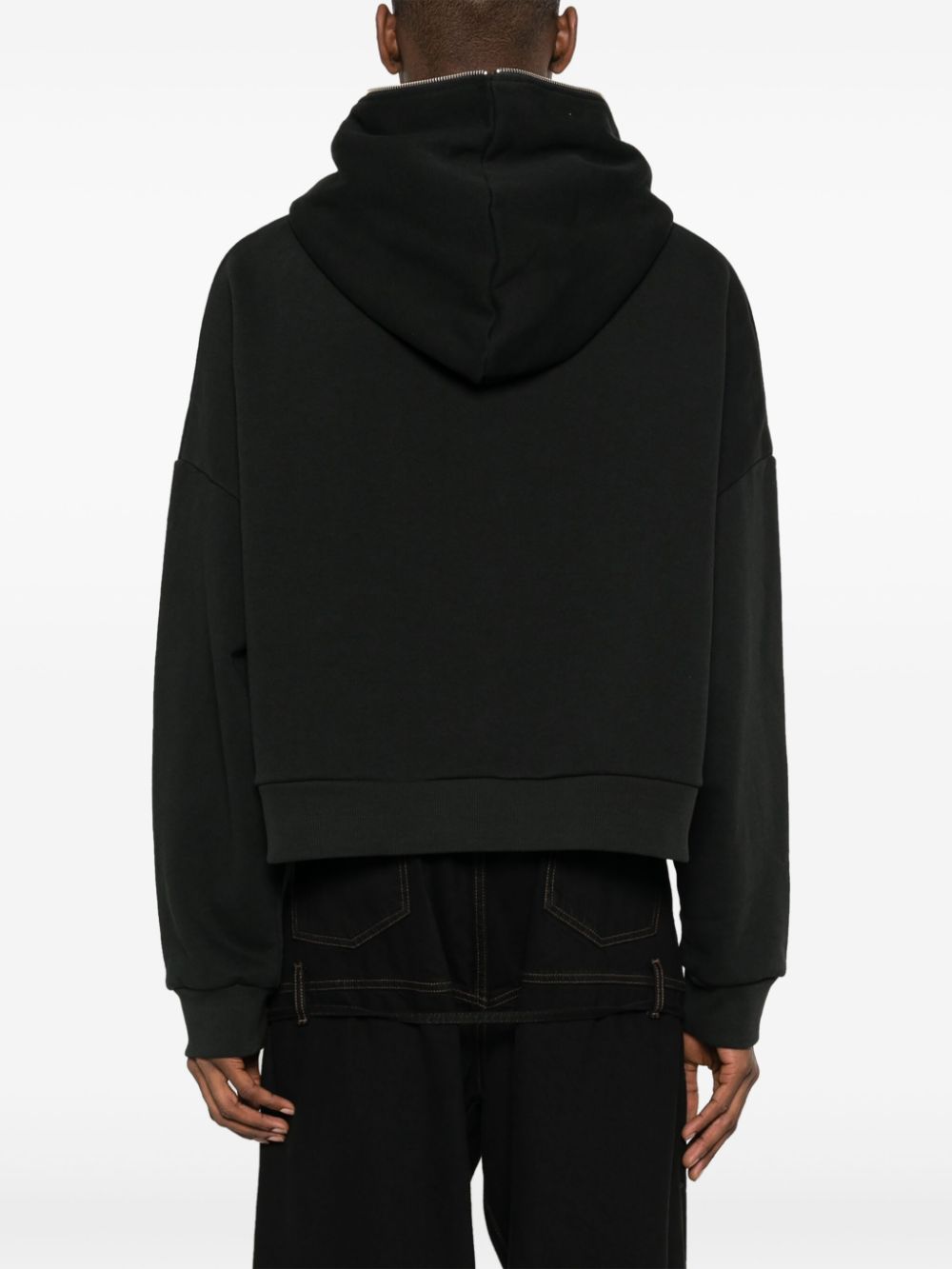 Shop Entire Studios Organic-cotton Zipped Hoodie In Black