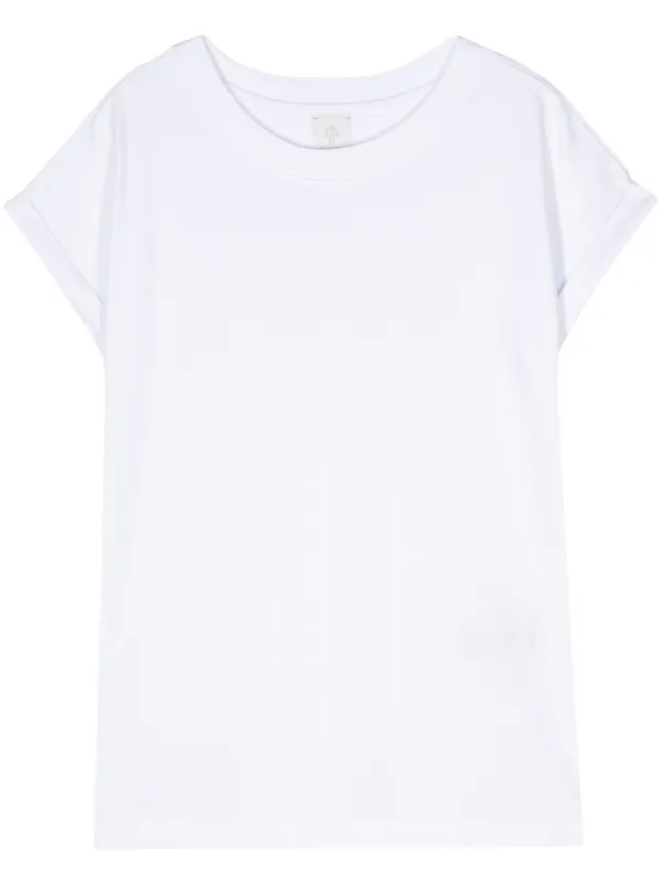 Eleventy Sound-neck Cotton T-shirt in White