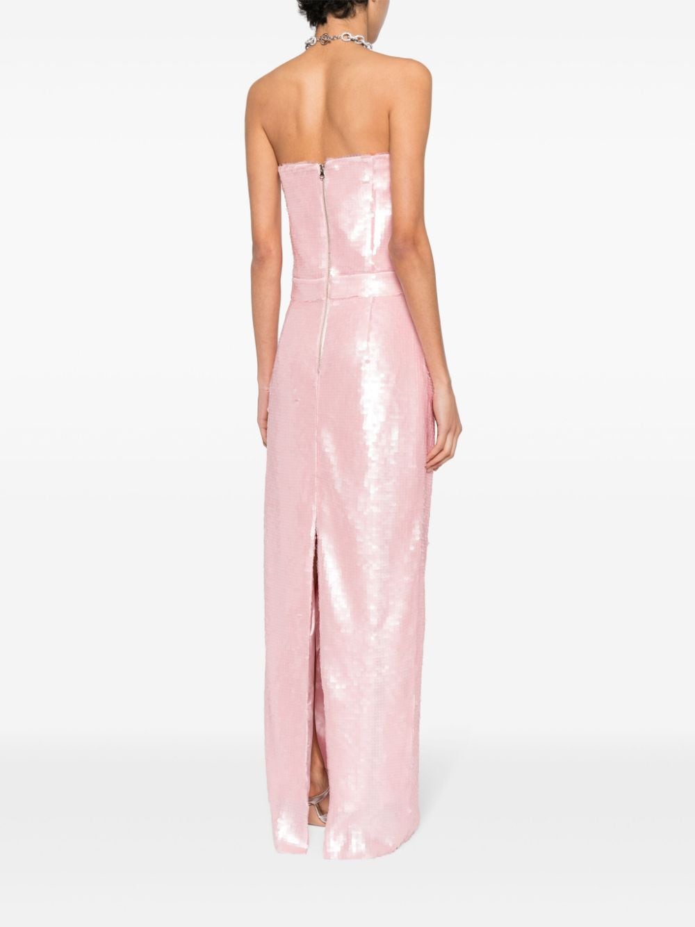 Shop The New Arrivals Ilkyaz Ozel Sequin-design Strapless Dress In Pink