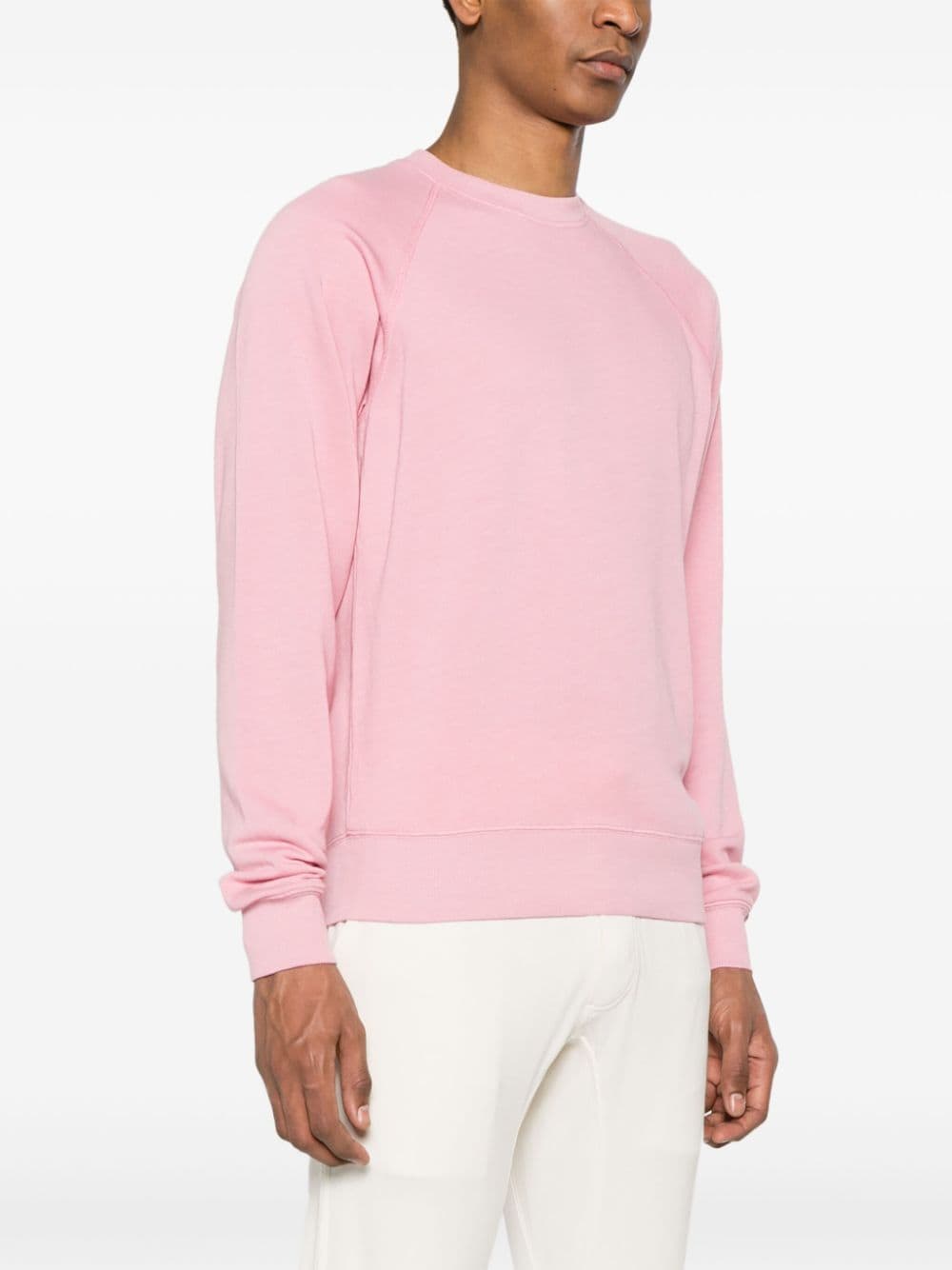 Shop Tom Ford Mélange Cotton-blend Sweatshirt In Pink