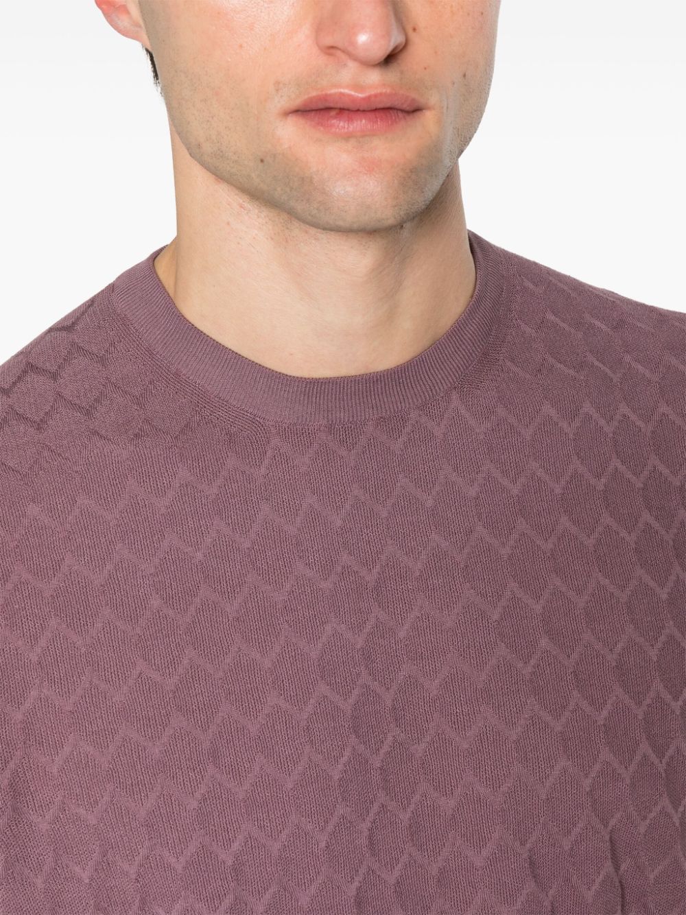 Shop Fedeli Geometric-pattern Knitted T-shirt In Violett