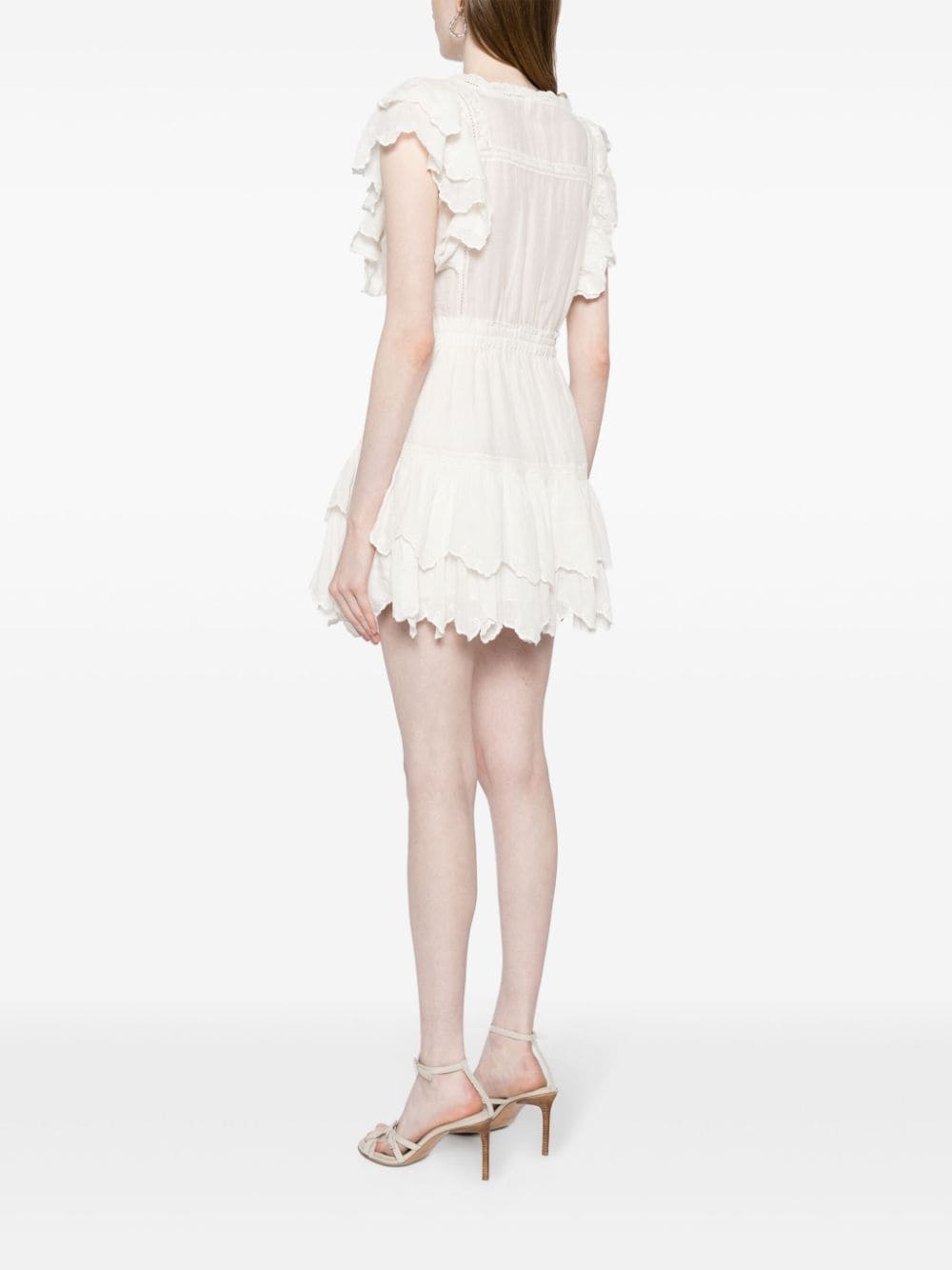 Shop Loveshackfancy Darryl Ruffled Mini Dress In White