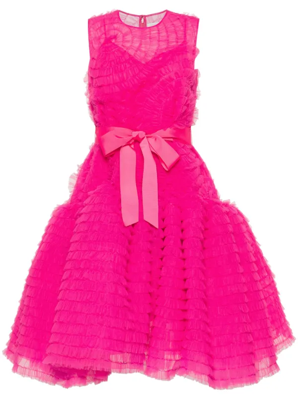 knee length dresses for ladies Arrabel Tiered Ruffle Tulle Maxi Dress Black S main image 1
