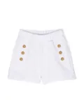 Balmain Kids elasticated cotton shorts - White