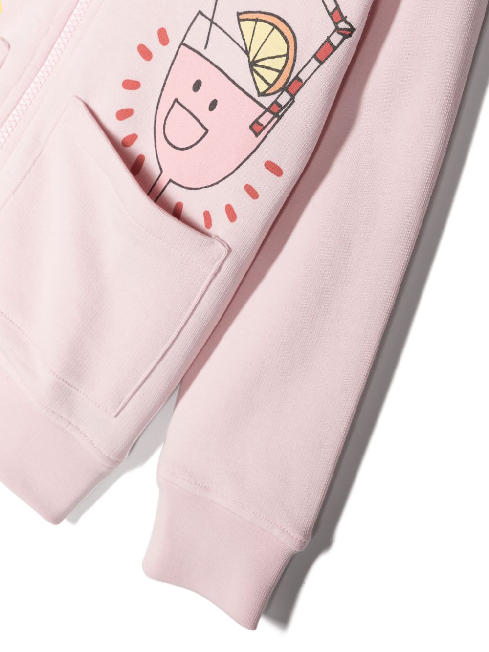 Shop Stella Mccartney Graphic-print Zipped Hoodie In Pink