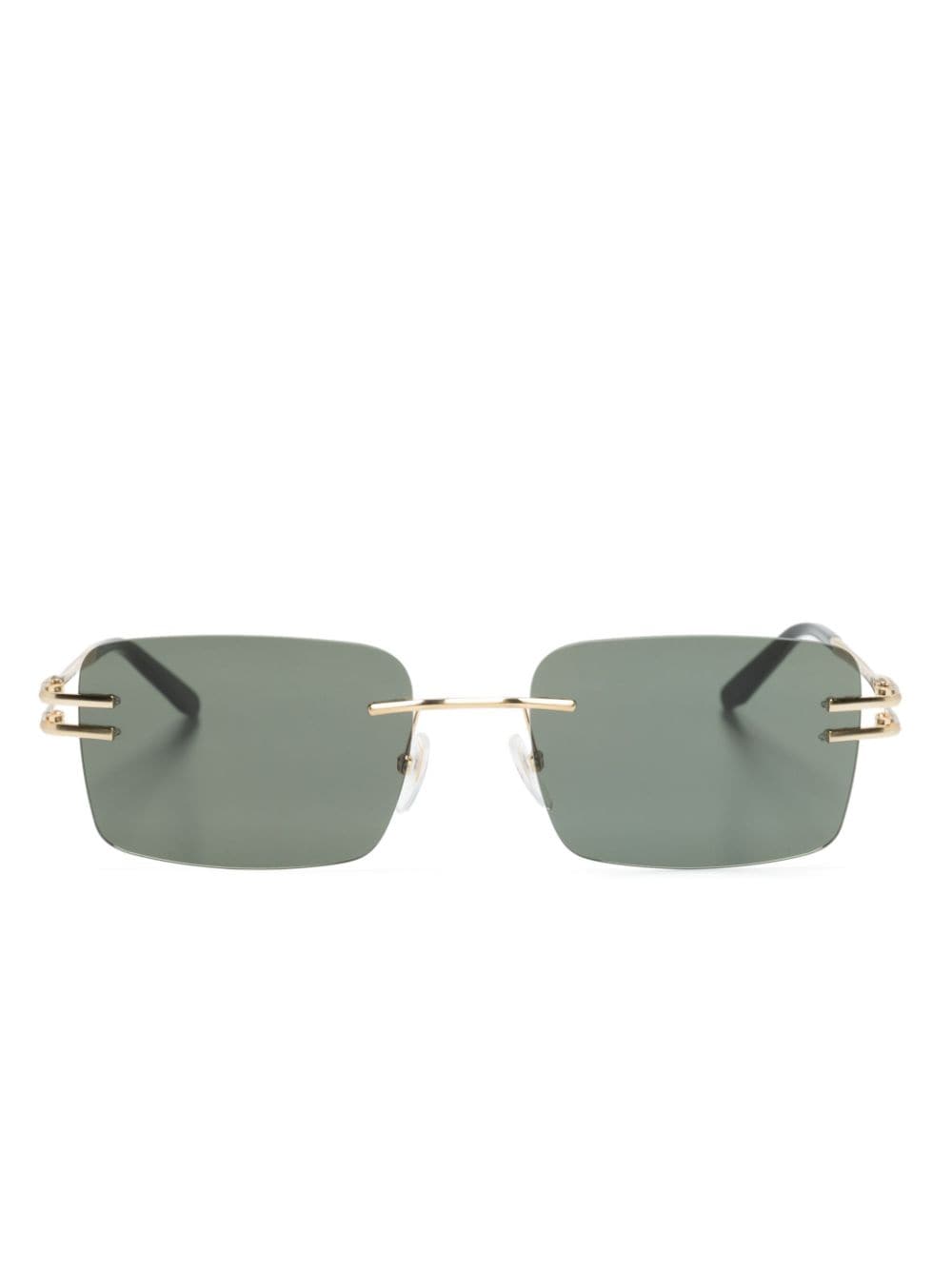 Gigi Studios Ginger Rectangle-frame Sunglasses In Metallic