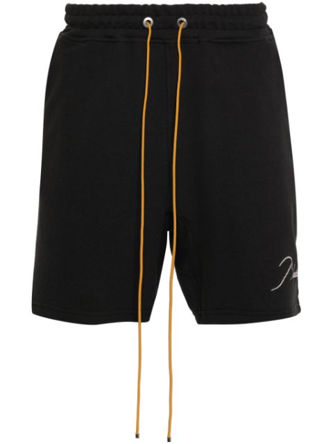 RHUDE logo-embroidered piqué shorts