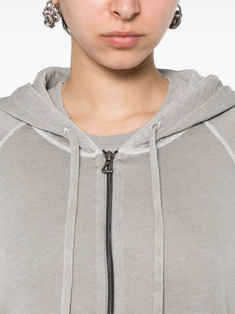 Shop James Perse French-terry Hooded Jacket In Grey