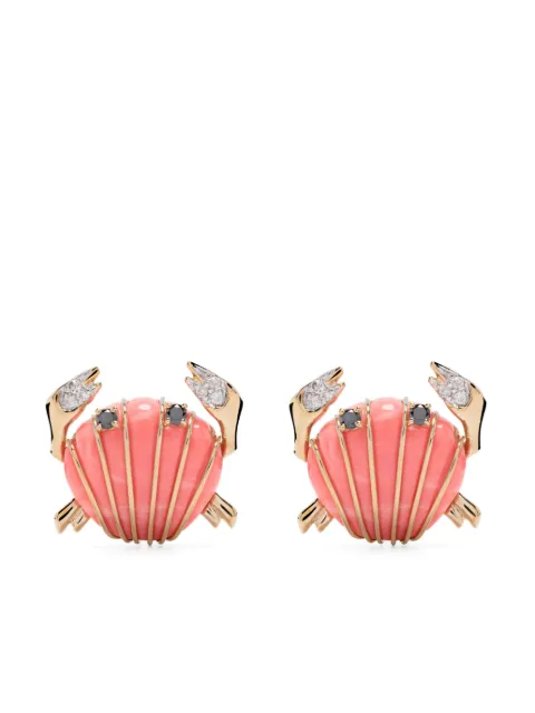 Yvonne Léon 9kt gold Crab multi-stone earrings