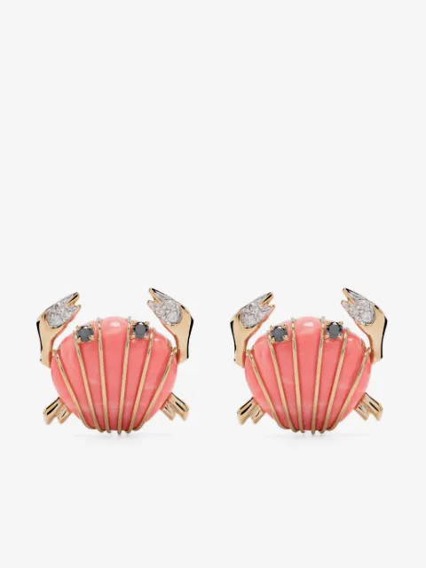 Yvonne Léon 9kt gold Crab multi-stone earrings