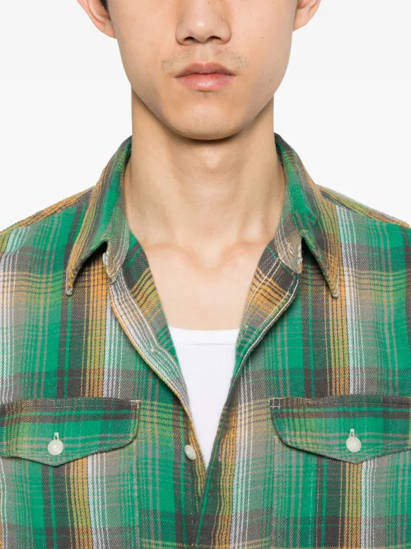 Ralph Lauren RRL Plaid check-pattern Cotton Shirt | Green