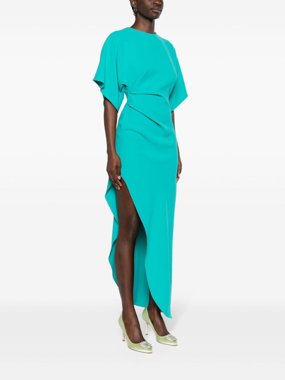 Shop Rev The Savita Asymmetric Midi Dress In Blau