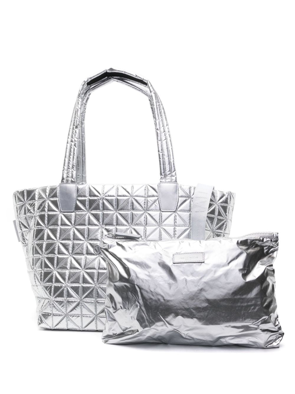 Shop Veecollective Medium Vee Metallic Tote Bag