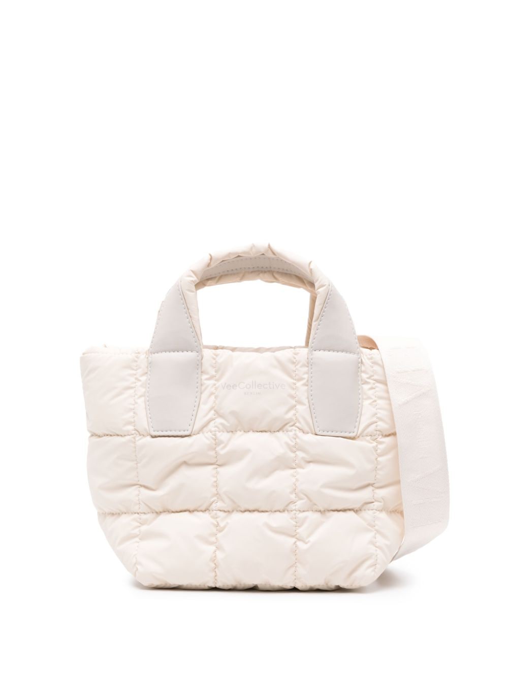 VeeCollective mini Porter quilted tote bag Beige