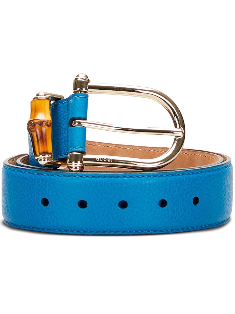 Pre-owned Gucci 2000-2015 Bamboo Leather Belt In Blue