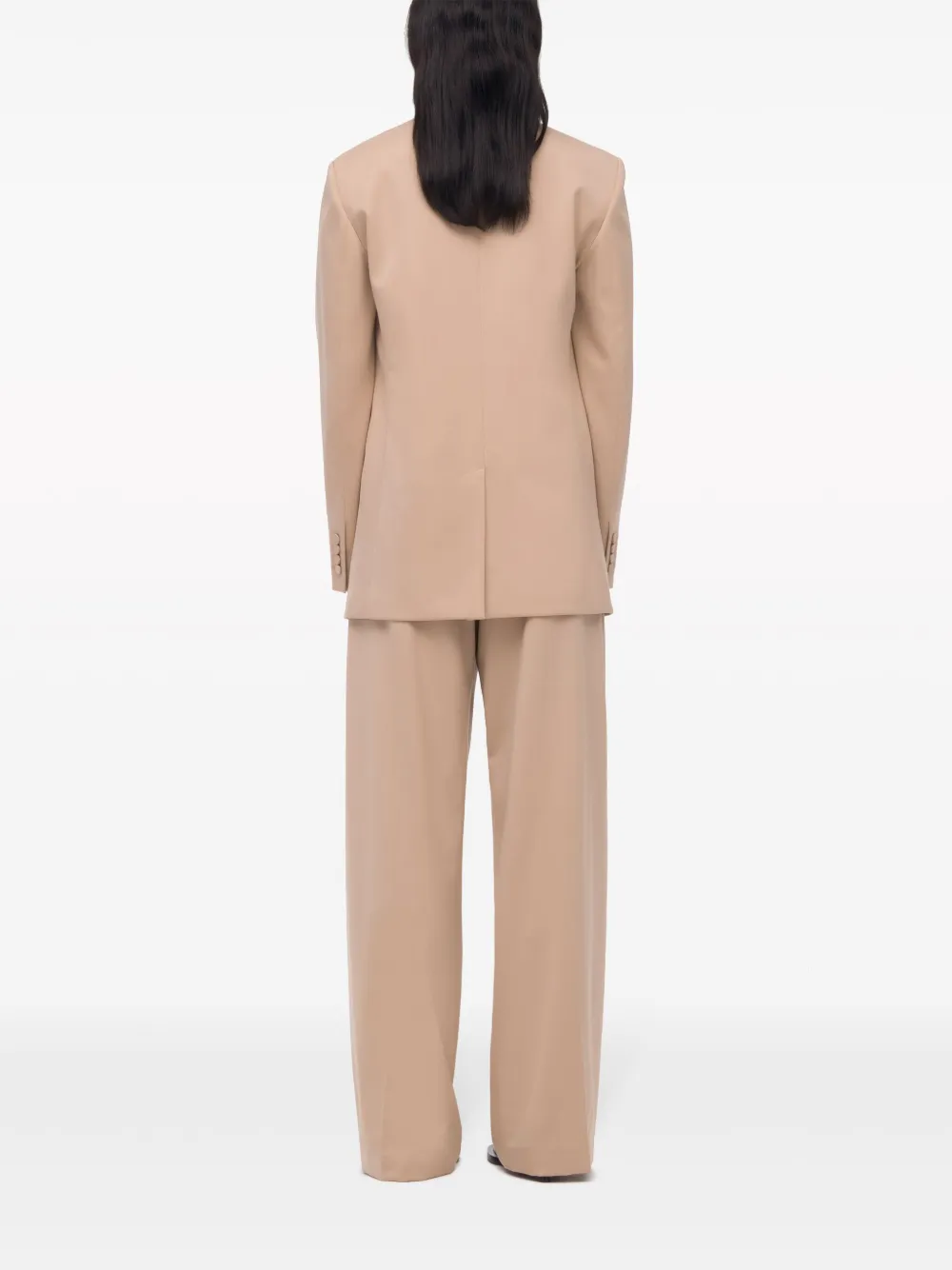 Another Tomorrow Oversized Virgin Wool Blazer In Neutral
