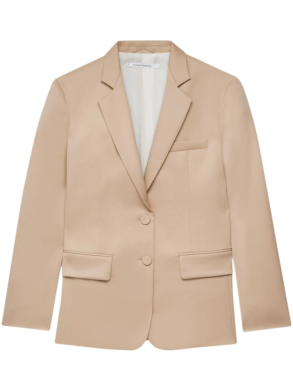 Another Tomorrow Oversized Virgin Wool Blazer In Neutral