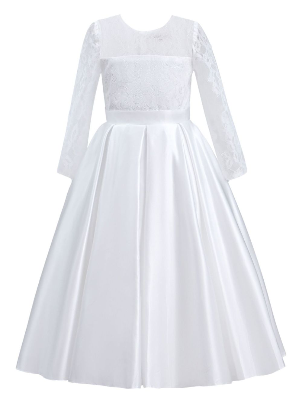 Tulleen Kids' Arcadia Satin Pleated Dres In White