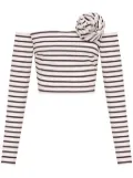 Nicholas Elaina striped off-shoulder top - White