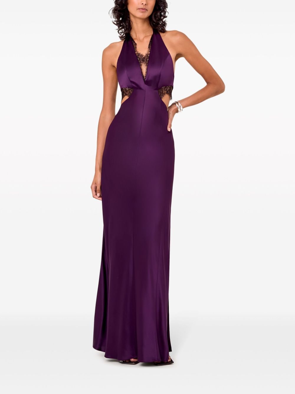Shop Nicholas Kylie Cut-out Maxi Dress In Violett