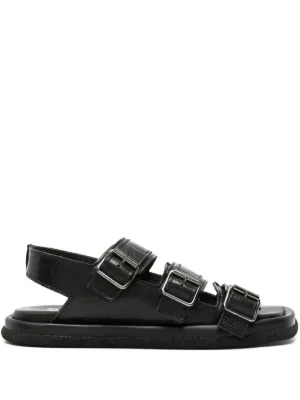 GANNI クロスストラップ サンダル | ブラック | FARFETCH JP
