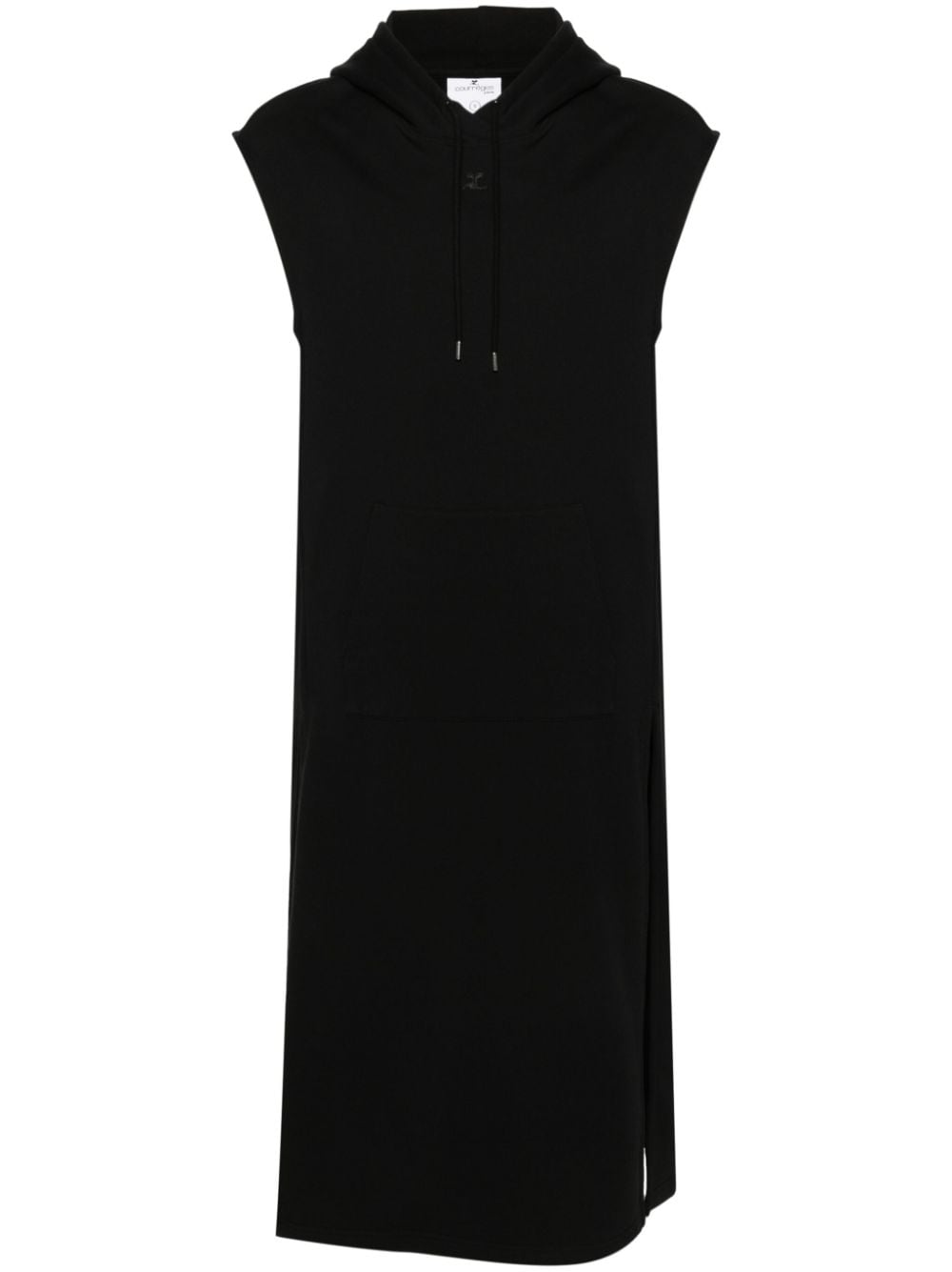 Courrèges Sleeveless Hooded Maxi Dress In Black
