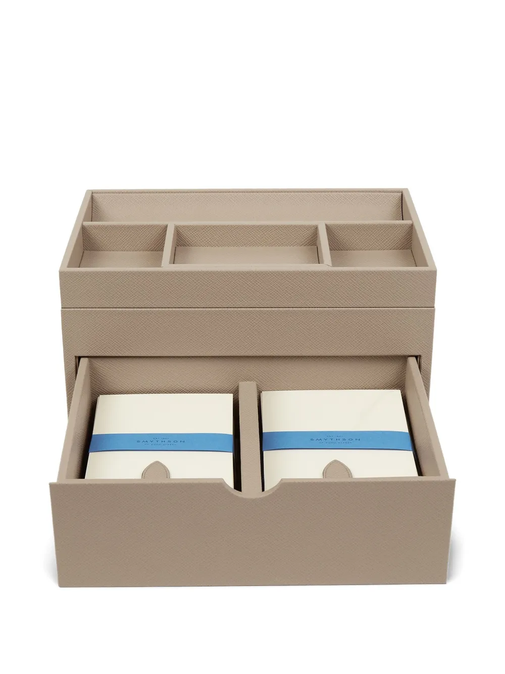 Smythson organizador de papelería de cuero (28 cm x 16.5 cm x 19 cm) | marrón | Image 1
