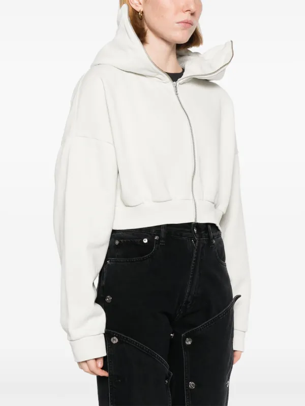 ENTIRE STUDIOS Cropped Zipped Hoodie | Neutrals | FARFETCH